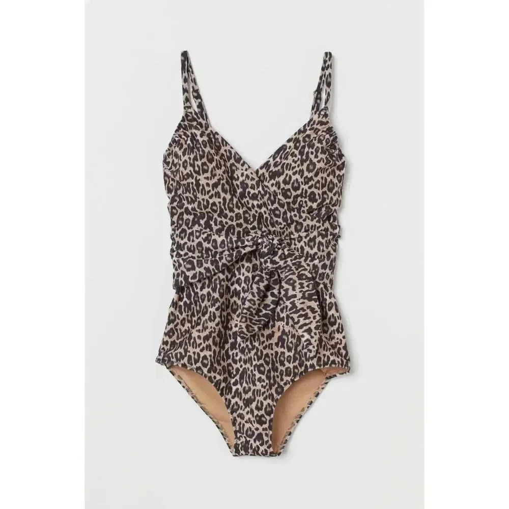 H&M‎ Waist Tie Shaping Animal Print Swimsuit